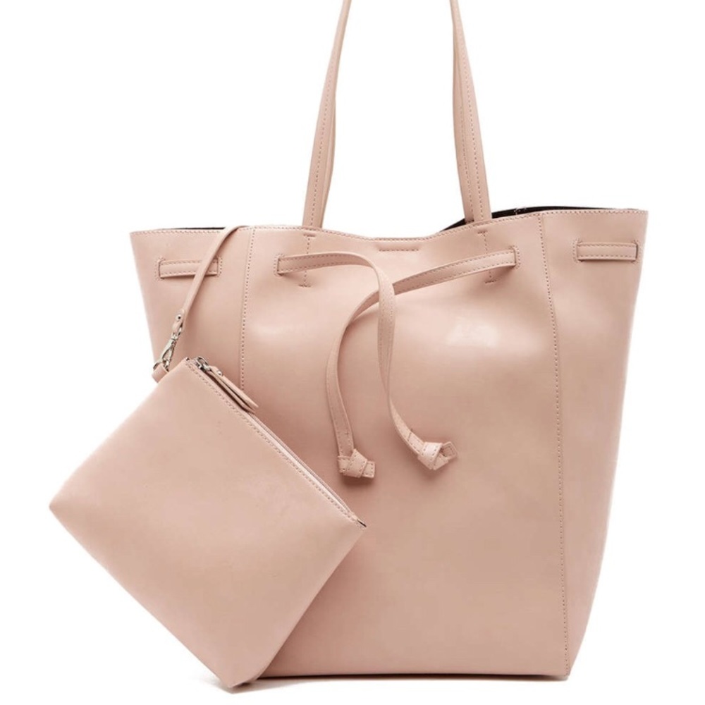 French Connection faux leather blush tote
